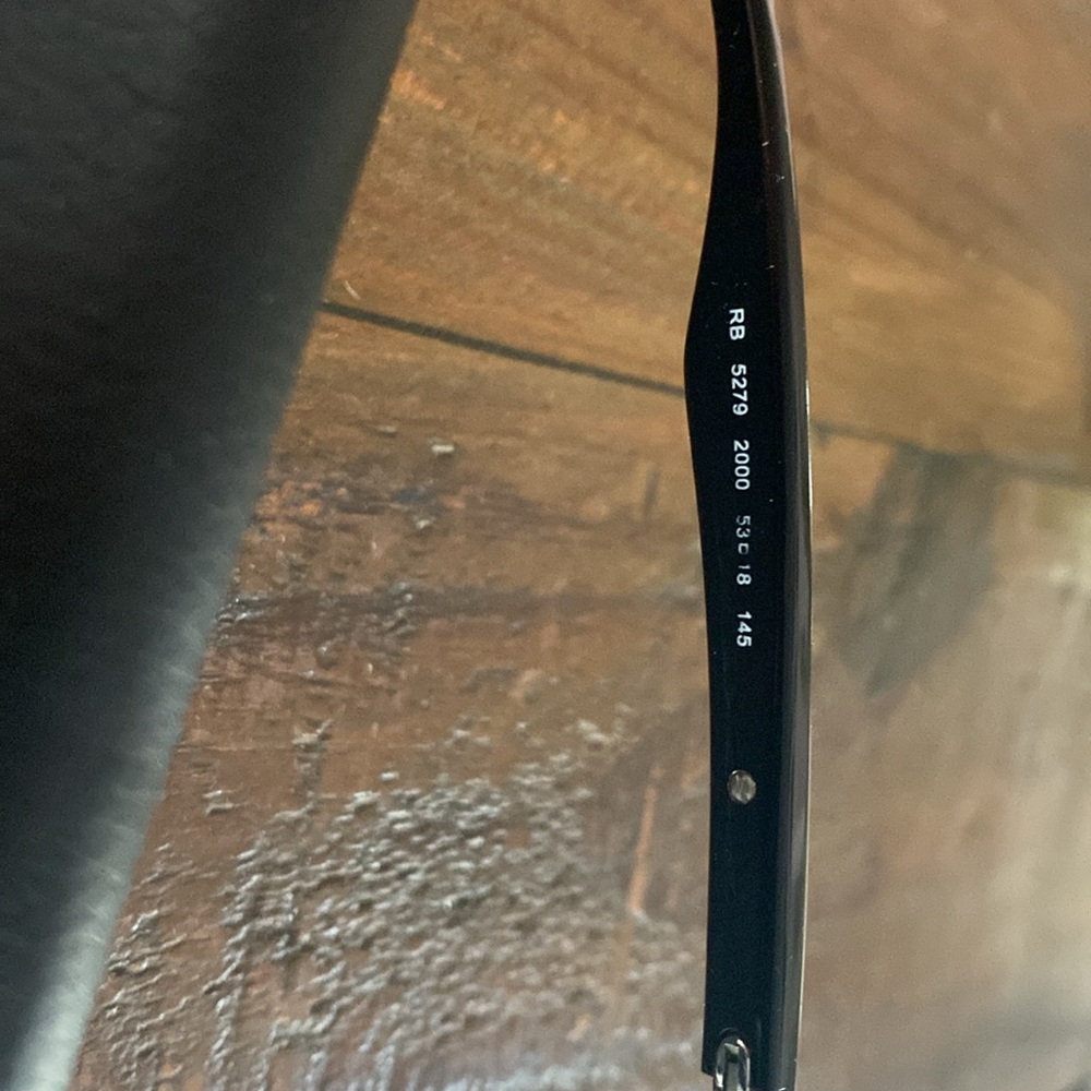 Ray Ban, Shiny (not matte) Black Rectangular Glasses with Case - Picture 3 of 5